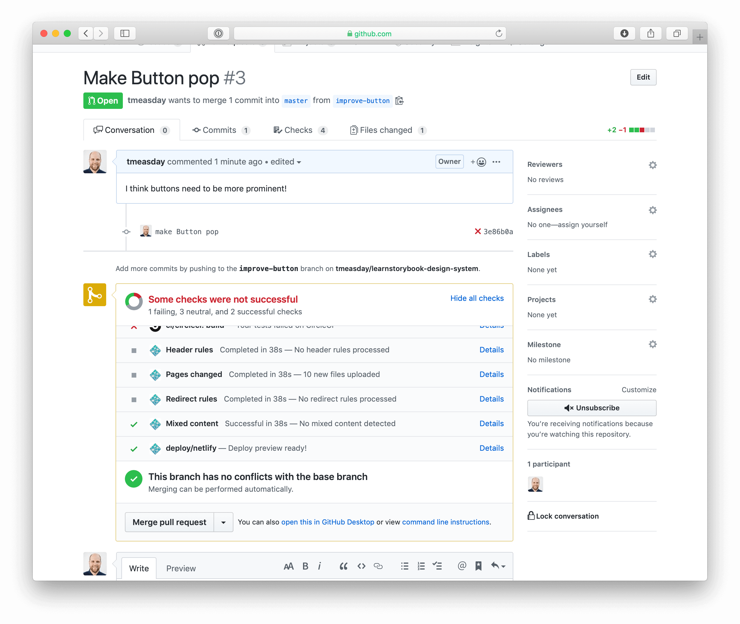 PR criado no GitHub